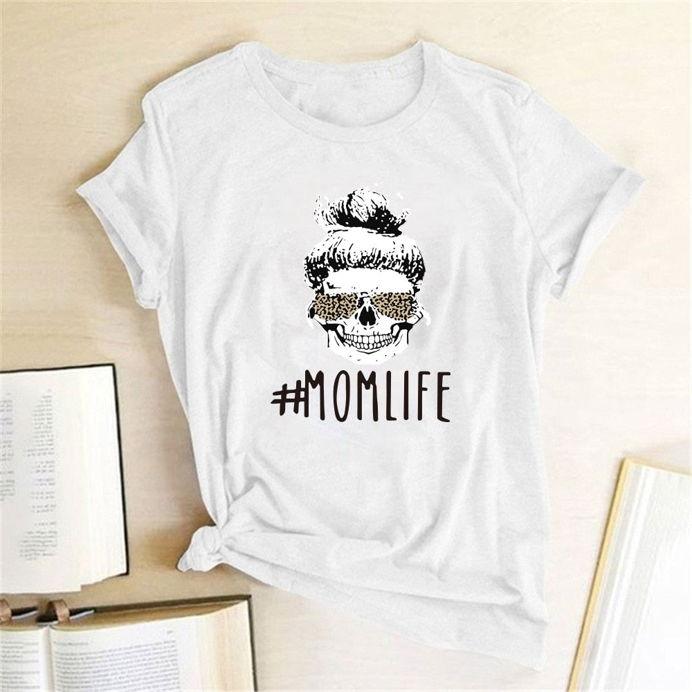 Print Women T-shirt Leopard Glasses Summer Woman T-shirt