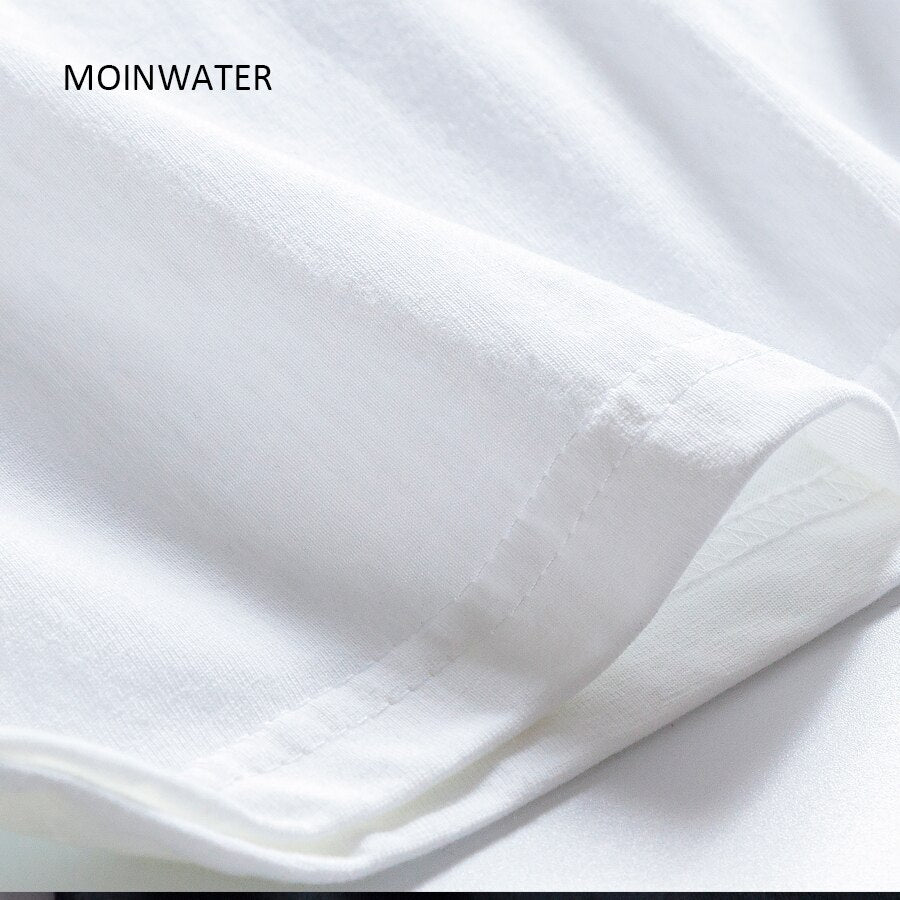 MOINWATER Women O-neck Long Sleeve T shirts Lady White Cotton Tops Female Soft Casual Tees Women's Black T-shirt MLT1901