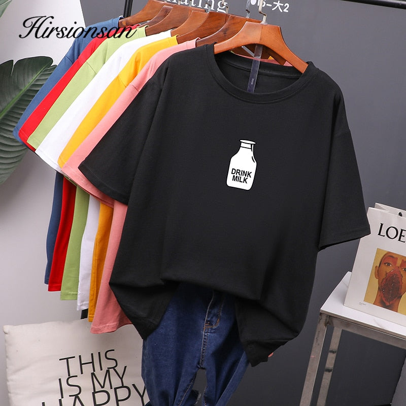 Hirsionsan 7 color Printed T Shirt Women