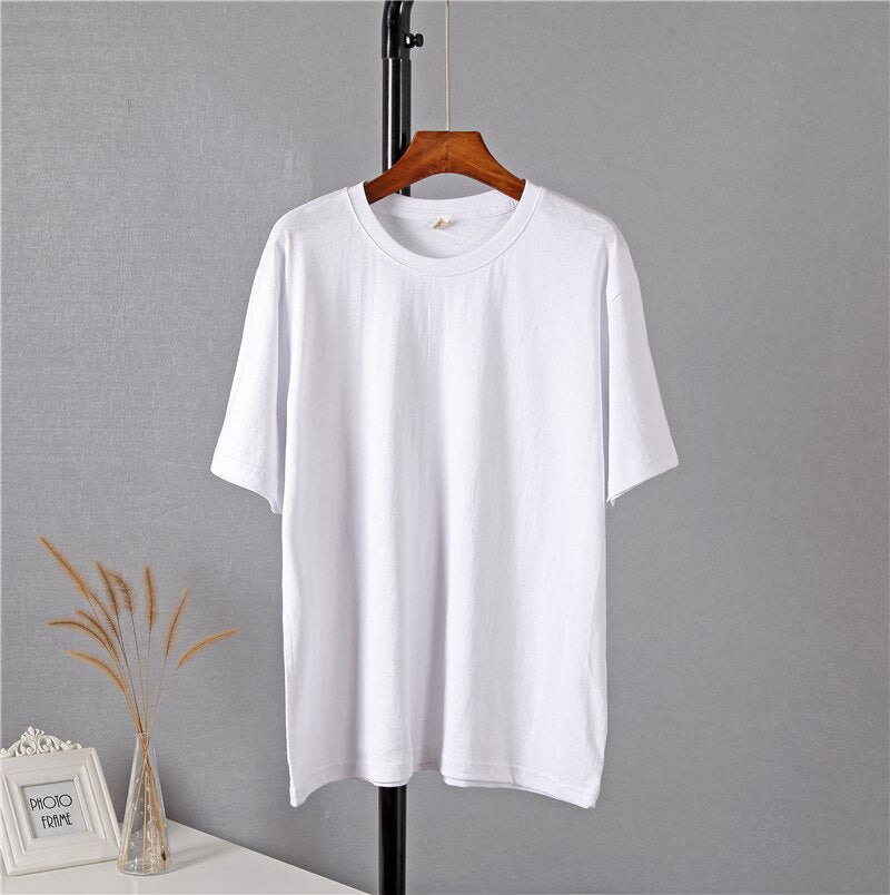 WYWM Summer Women Basic Loose T Shirt Solid Color Oversized Cotton Harajuku Short Sleeve Knitted Tees Korean Casual Female Tops