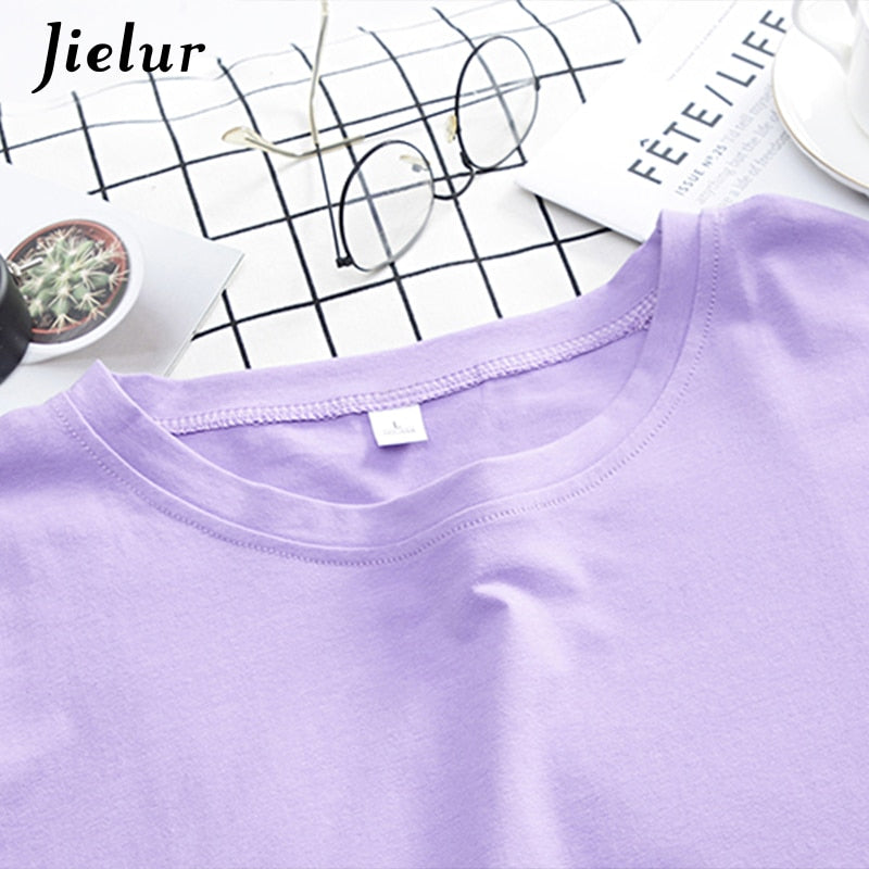 Autumn New T shirt Female Pure Color Slim Long Sleeve