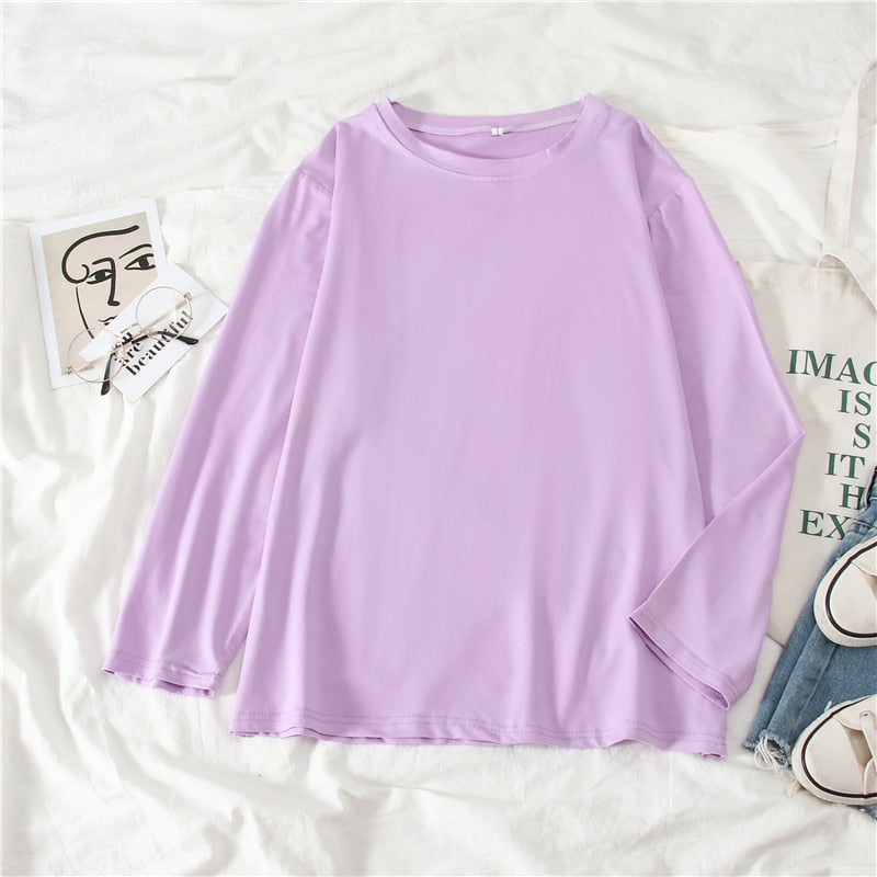 Summer T-shirt Women Candy Oversize Boyfriend Style Tops