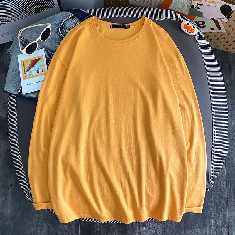 10 Solid Color Women Long Sleeve T shirts Korean Women