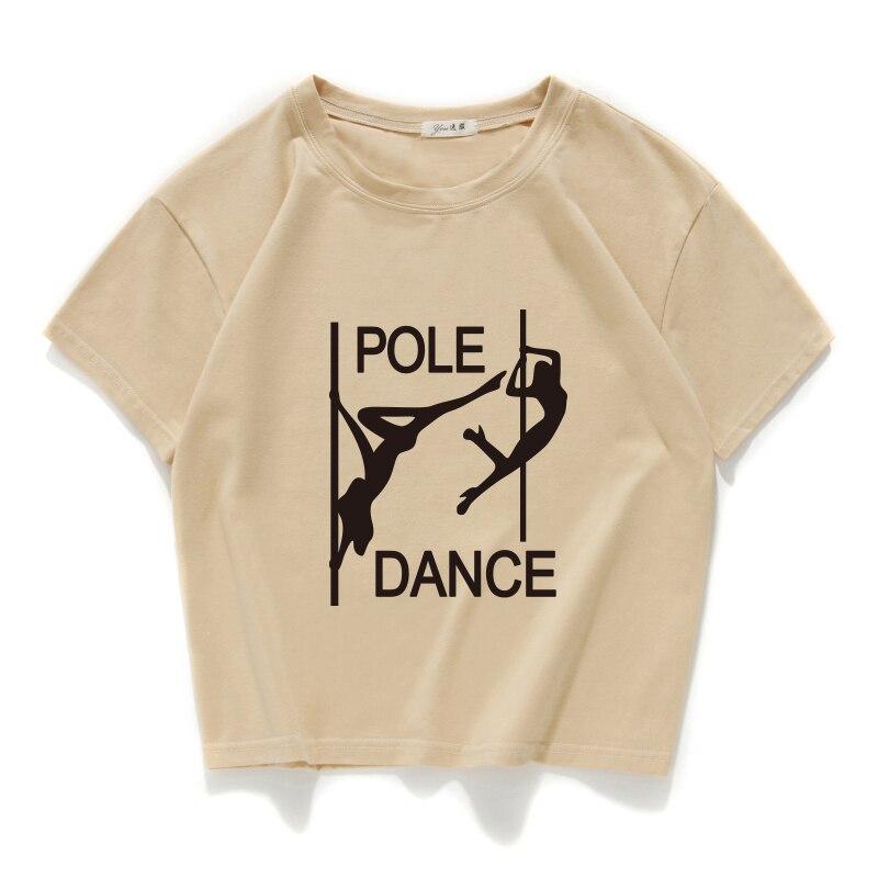 pole dance graphic funny casual women crop top 100% cotton short T Shirt Women Camisetas Verano Mujer women clothes harajuku