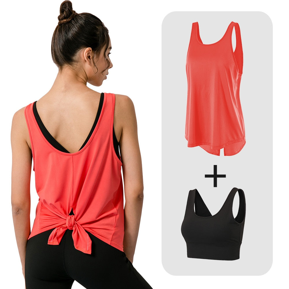 Sexy Breathable Yoga Shirts Loose Sports Fitness Sleeveless