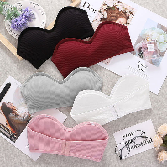 Strapless Women Tube Top Sexy Cropped Chest Invisible Bra