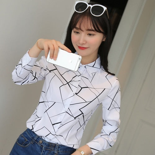 Fashion Blouses Womens Tops and Blouse White Autumn Loose Blouse