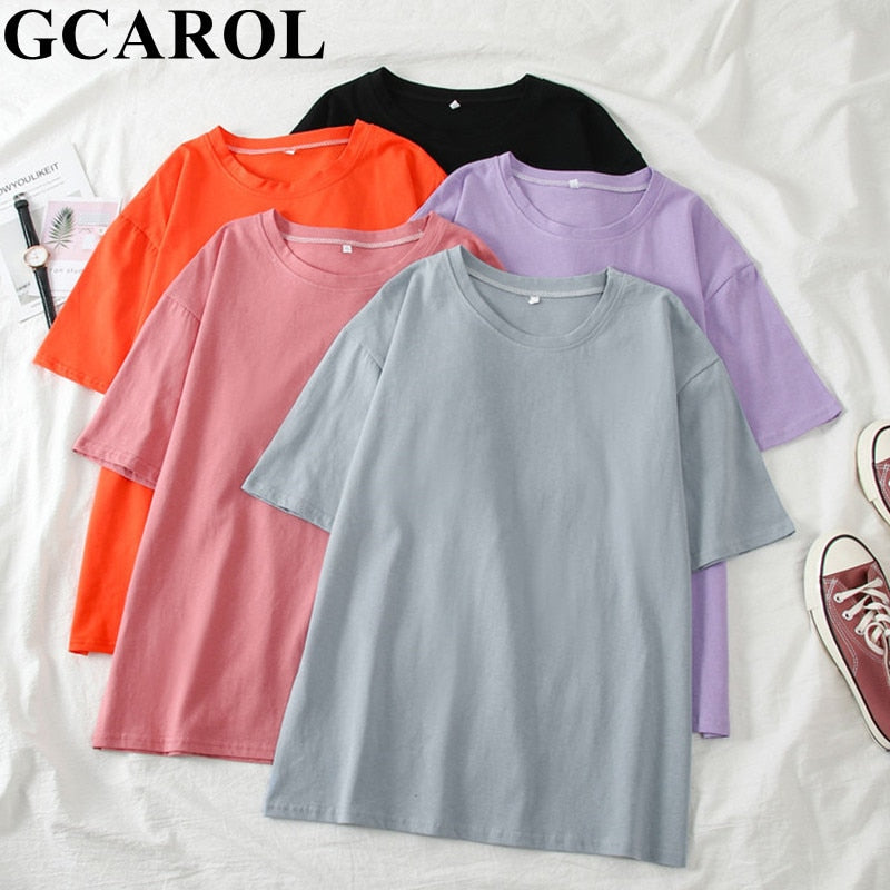 Summer T-shirt Women Candy Oversize Boyfriend Style Tops