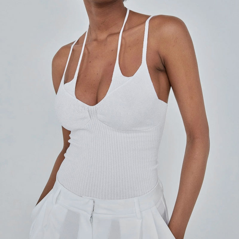 Women Sexy Knit Crop Top Camis Top