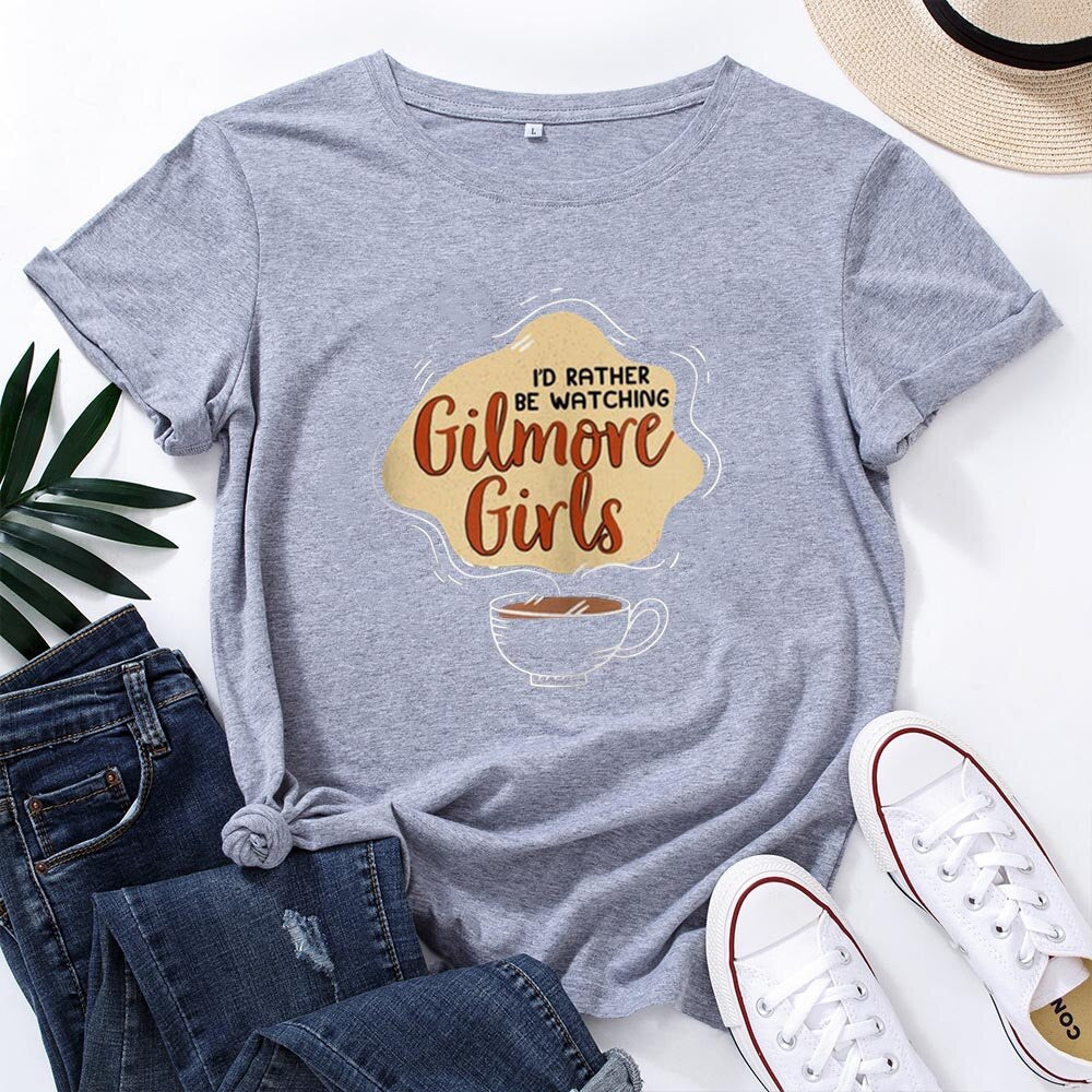 Girls Graphic T Shirts Women T-shirt Loose Camiseta Mujere