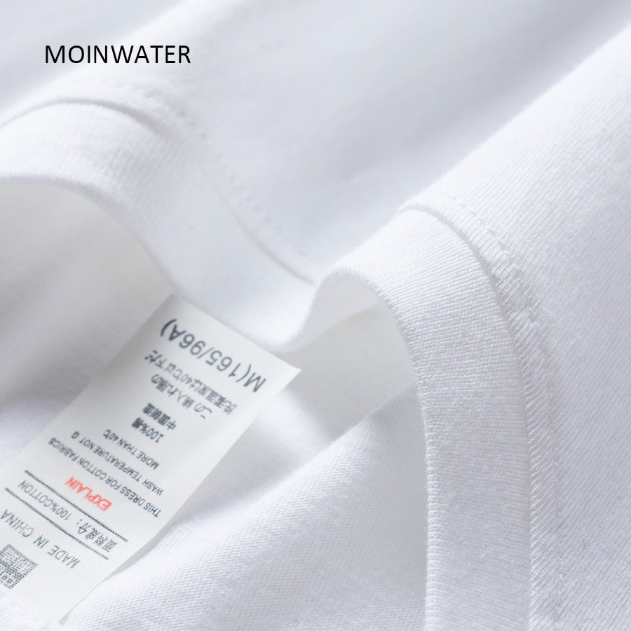 MOINWATER Brand New Women Colorful Print T shirts White Black Cotton Tees Lady High Street Comfortable Casual Tops MT1978