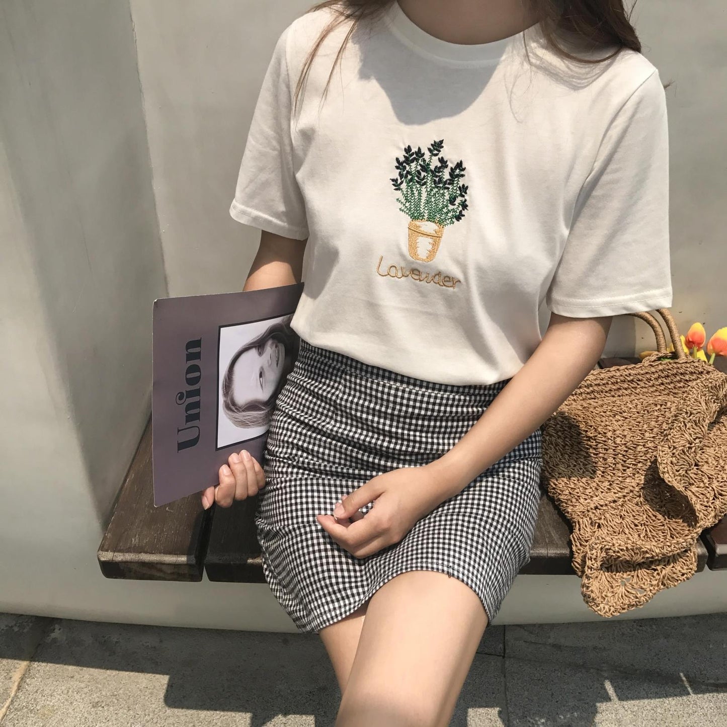 Summer Cute Flower Embroidered tops White Loose Cotton