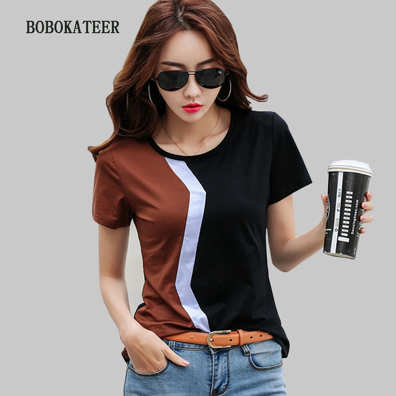 BOBOKATEER camisetas mujer verano 2021 cotton t shirt women clothing plus size t-shirt woman tshirts summer tops tee shirt femme