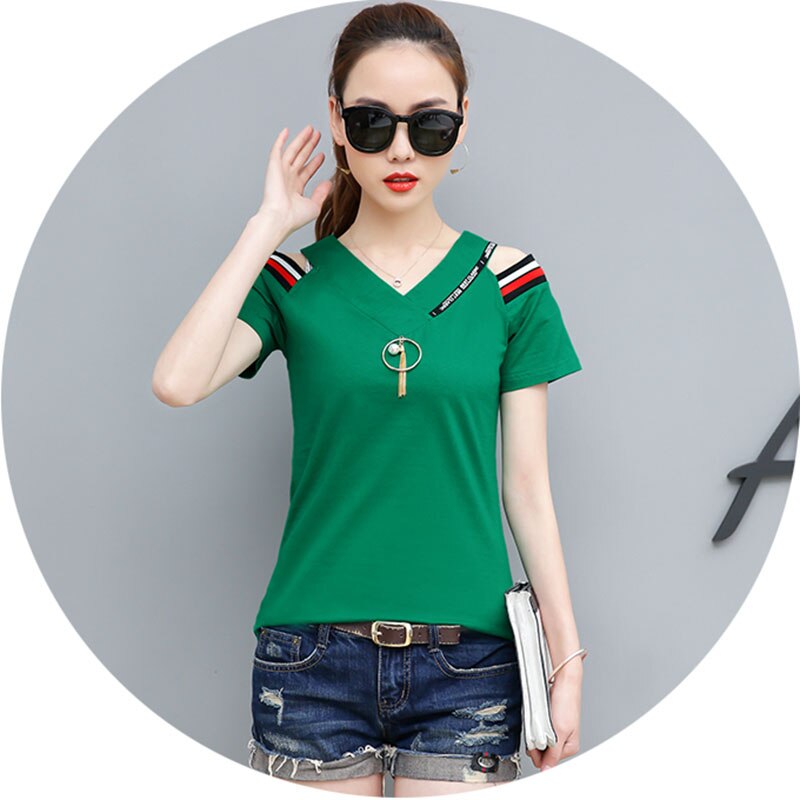 BOBOKATEER off the shoulder tops for women tshirt summer 2021 t-shirt cotton t shirt women shirts tee shirt femme camiseta mujer