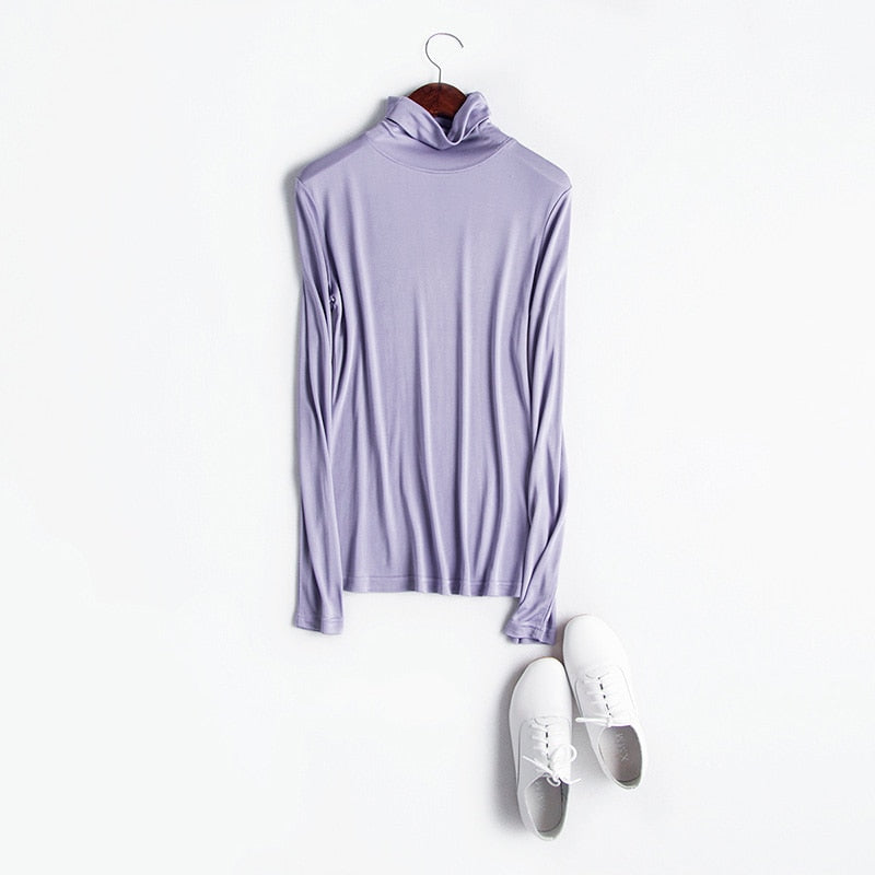 Turtleneck Long sleeve Solid Bottoming-shirt FALL WINTER