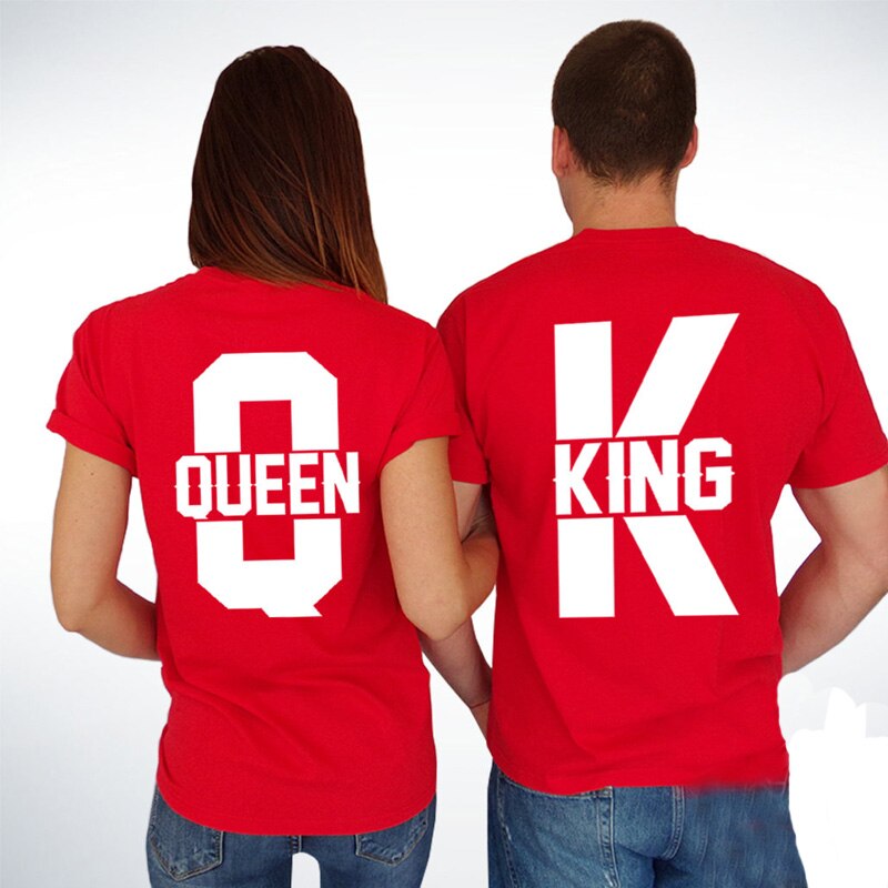 Short Sleeve T Shirts Women Men 2018 Summer New Tops King Queen Casual Loose Couple Clothes White Matching Lovers Unisex T-shirt