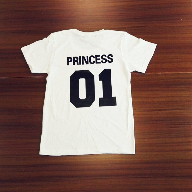 2018 Couple Prince 01 T Shirt Princess 01 Letter Print T-Shirt Women Men Hipster Fashion Tshirt Casual Couple T Shirt For Lover