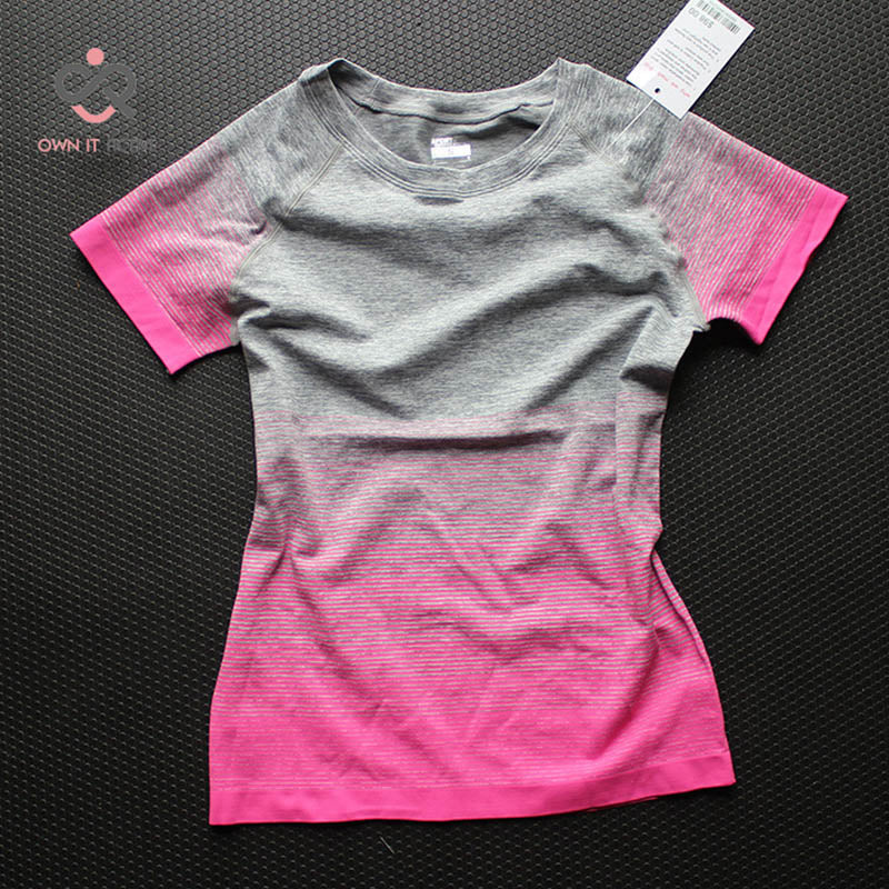 Gym Women's Sport Shirts Quick Dry Running T-shirt Sleeve