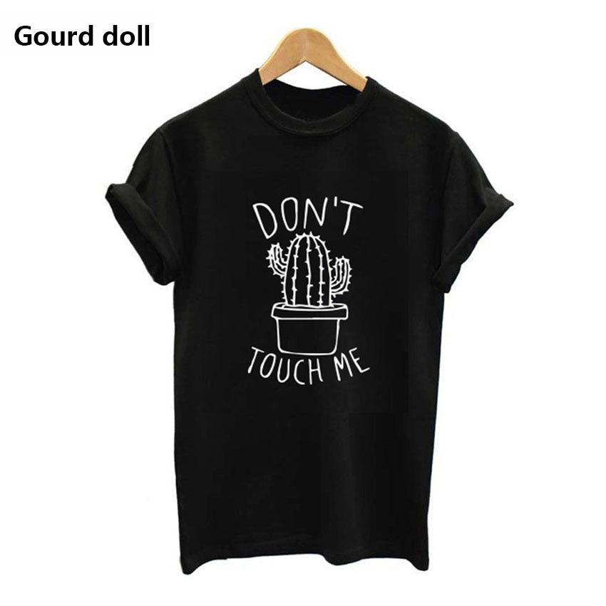 Cactus Printed Women's T-Shirt Cotton Harajuku Summer Female Top Tee For Lady Girl Funny Round neck T-shirts Hipster Tumblr