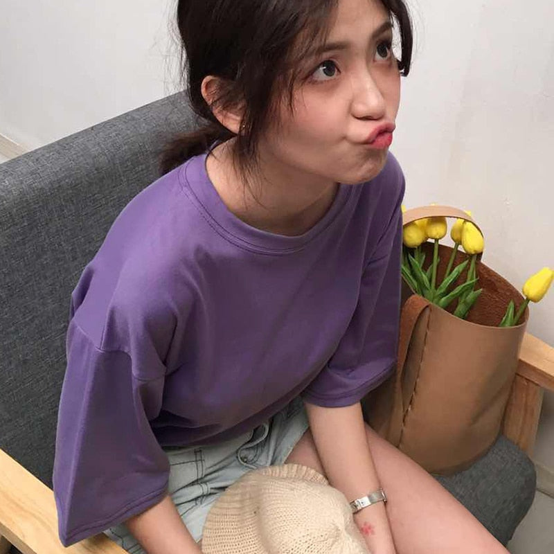 Women T-Shirts Summer Fashion Woman Cotton Tops Tees