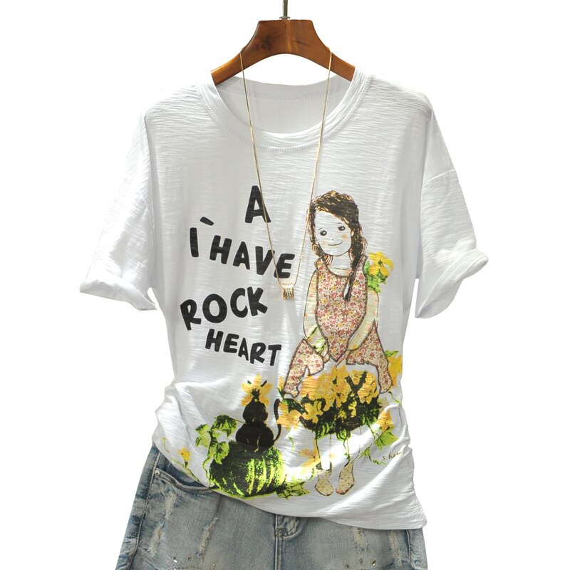 Summer England Style Short Sleeve Tees Tops Cartoon Kawaii