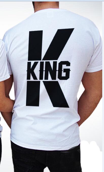 Short Sleeve T Shirts Women Men 2018 Summer New Tops King Queen Casual Loose Couple Clothes White Matching Lovers Unisex T-shirt