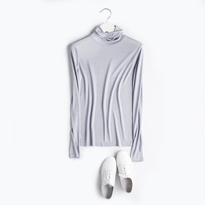 Turtleneck Long sleeve Solid Bottoming-shirt FALL WINTER