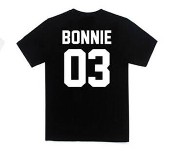 BONNIE CLYDE 03 Funny letters couple t shirts 2020 summer fashion black white women t shirt cotton short sleeve camisetas mujer