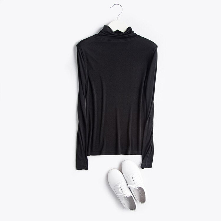 Turtleneck Long sleeve Solid Bottoming-shirt FALL WINTER