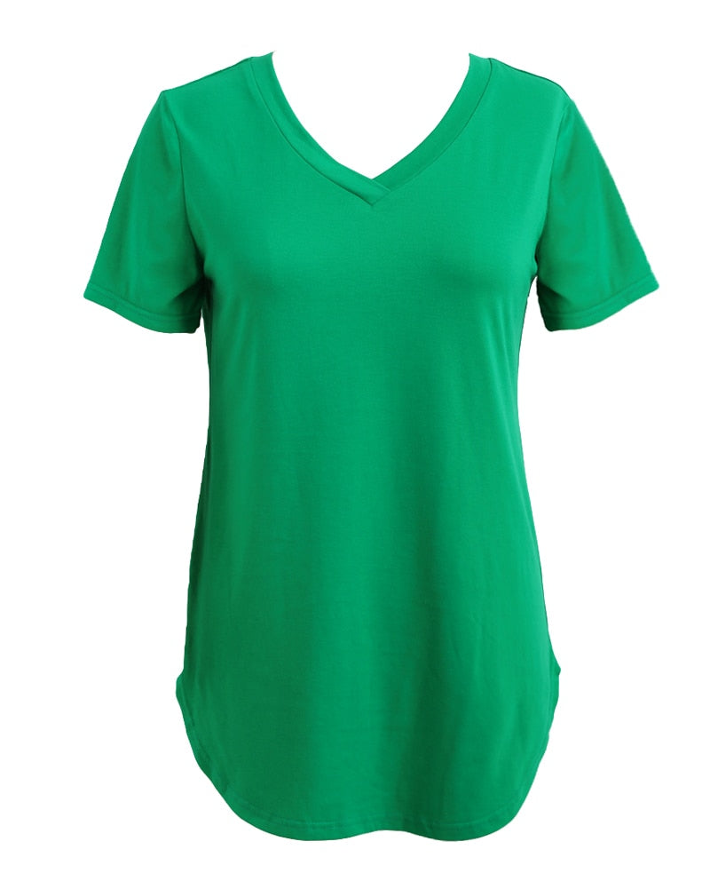 Oversize T shirt Women Summer 3XL 4XL 5XL Plus Size Tops Casual Tunic Female Tee V Neck Short Sleeve Large Size Long tshirt