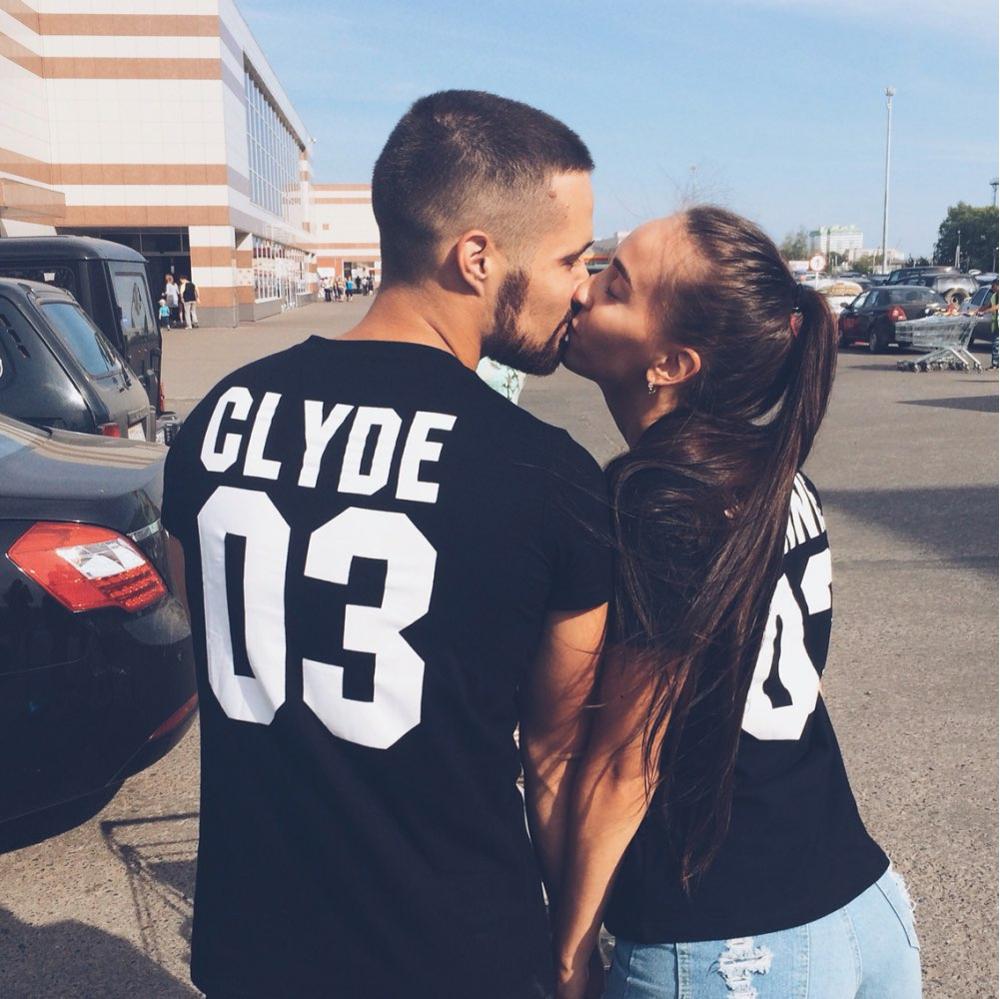 BONNIE CLYDE 03 Funny letters couple t shirts 2020 summer fashion black white women t shirt cotton short sleeve camisetas mujer