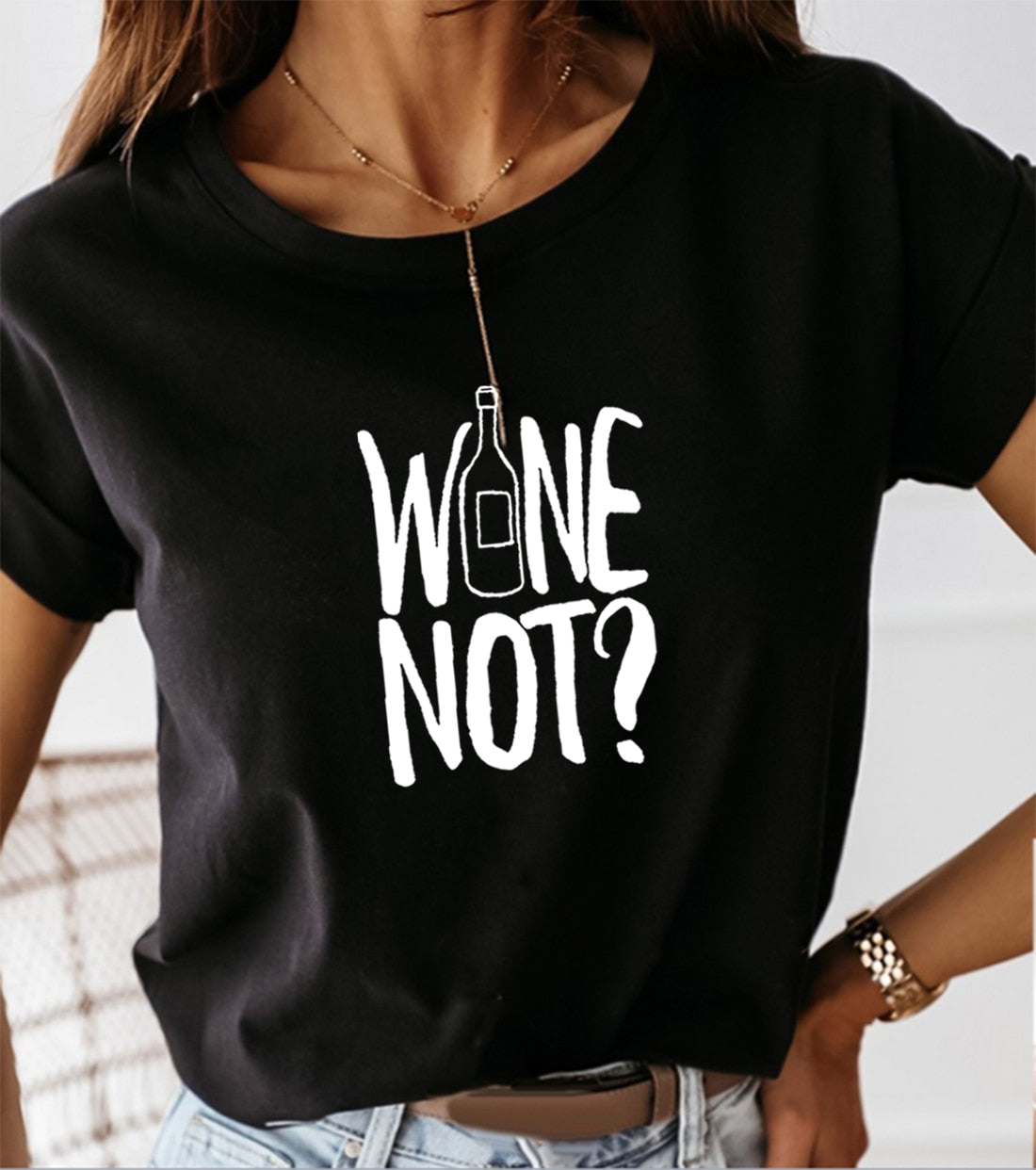 Wine Not Funny Tshirt Women Harajuku T Shirt Women Shrot Sleeve