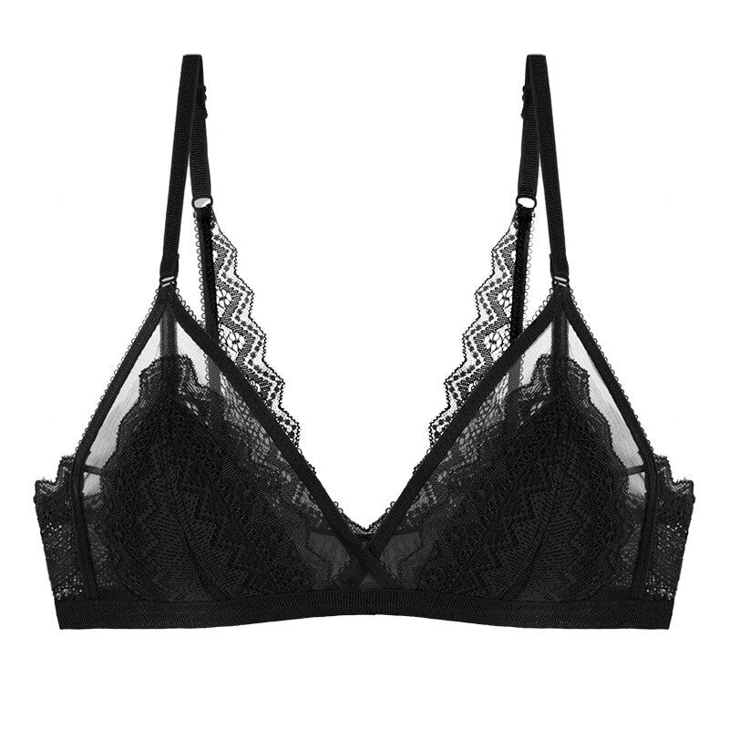 French style sexy lingerie bra for women female comfortable bralette top women bra without rims lace thin push up underwear