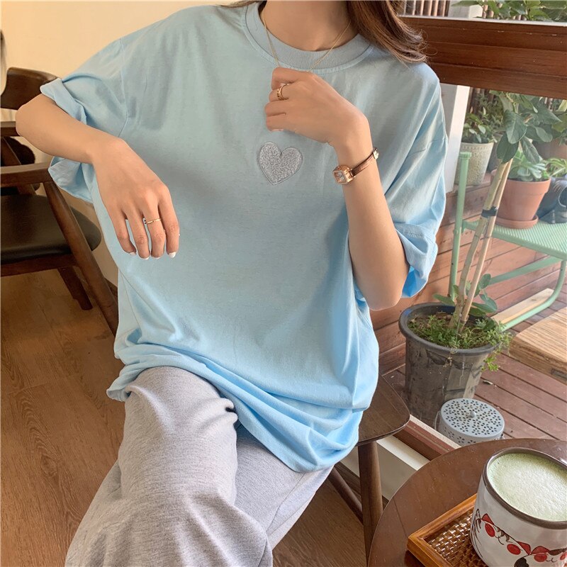 New Women T-shirts Cotton Casual Tee Tops Summer Short Sleeve