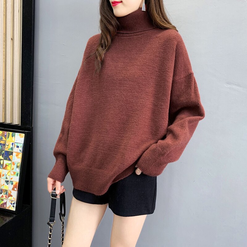 Warm Women's Sweaters Thick Autumn Winter Wool Sweater Oversize