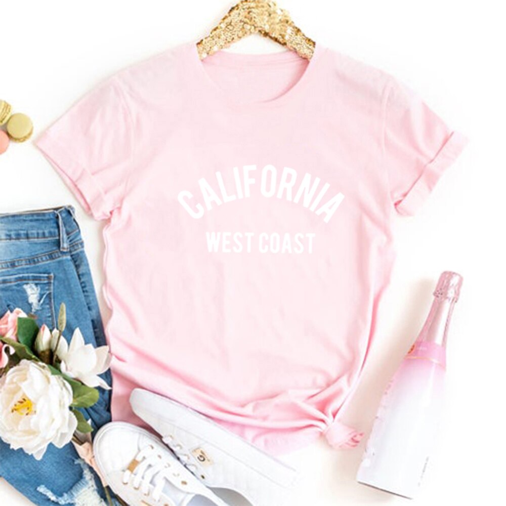 California West Coast Summer T Shirt Women Short Sleeve