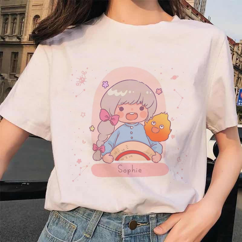 Totoro Harajuku Ullzang T Shirt Women Studio Ghibli Kawaii T-shirt Miyazaki Hayao Funny Cartoon Tshirt Cute 90s Top Tees Female