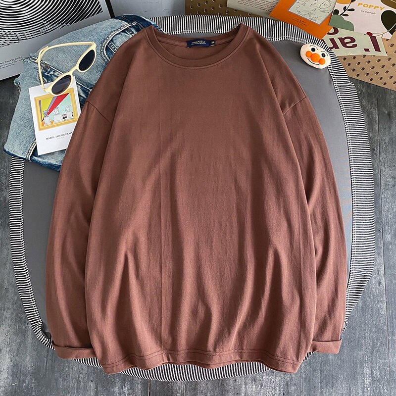 10 Solid Color Women Long Sleeve T shirts Korean Women