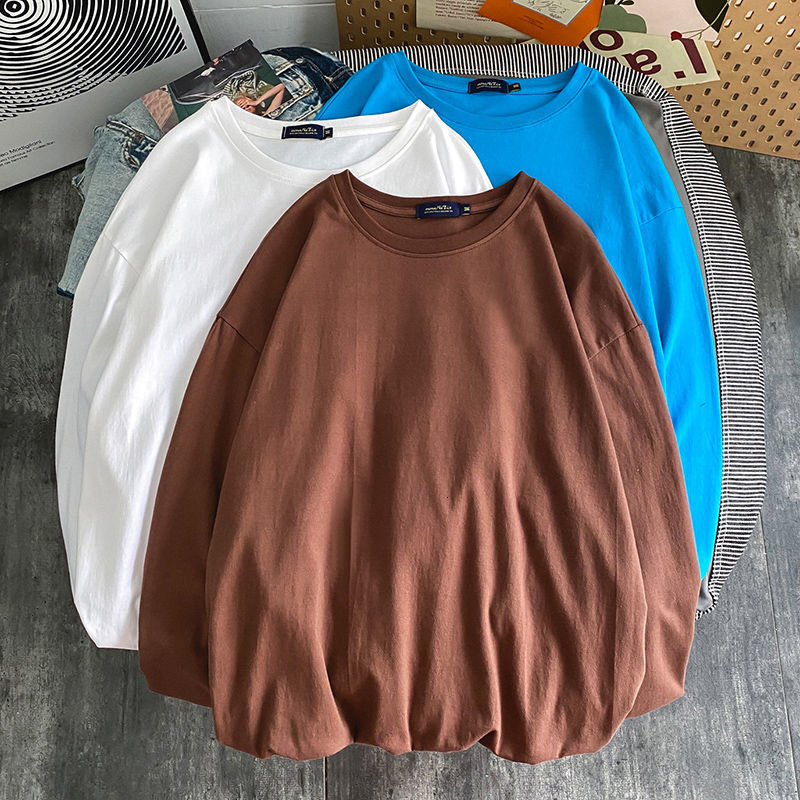 10 Solid Color Women Long Sleeve T shirts Korean Women