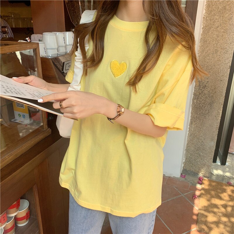 New Women T-shirts Cotton Casual Tee Tops Summer Short Sleeve