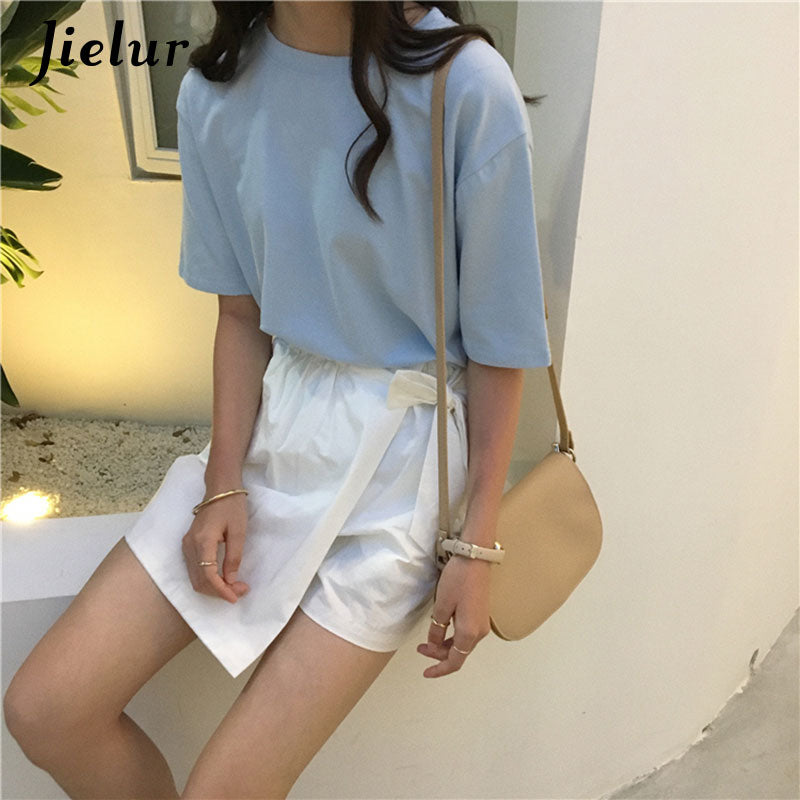 Tee Shirt 15 Solid Color Basic T Shirt Women Casual O-neck