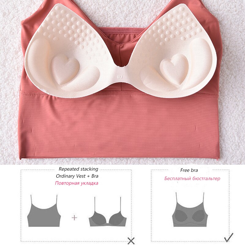 Seamless Cropped Top Sexy Backless V-Neck Woman Camisole