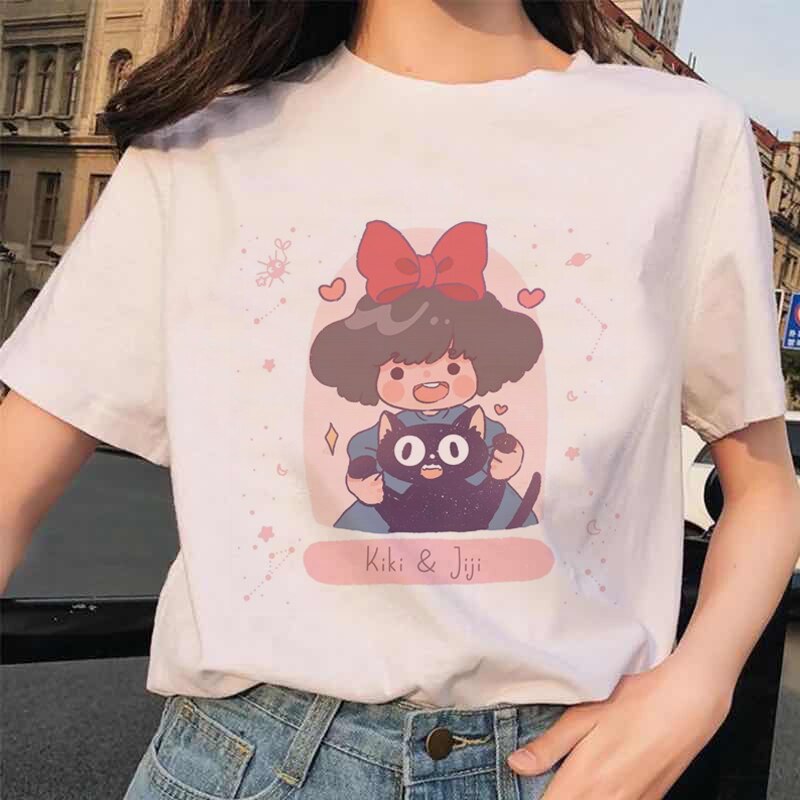 Totoro Harajuku Ullzang T Shirt Women Studio Ghibli Kawaii T-shirt Miyazaki Hayao Funny Cartoon Tshirt Cute 90s Top Tees Female