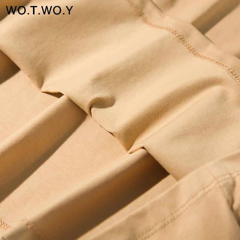 WOTWOY Summer Loose Basic Tee Shirt Women Knitted Cotton Solid T-Shirt Women O-Neck Casual Korean Tops Female Harajuku 2020 New