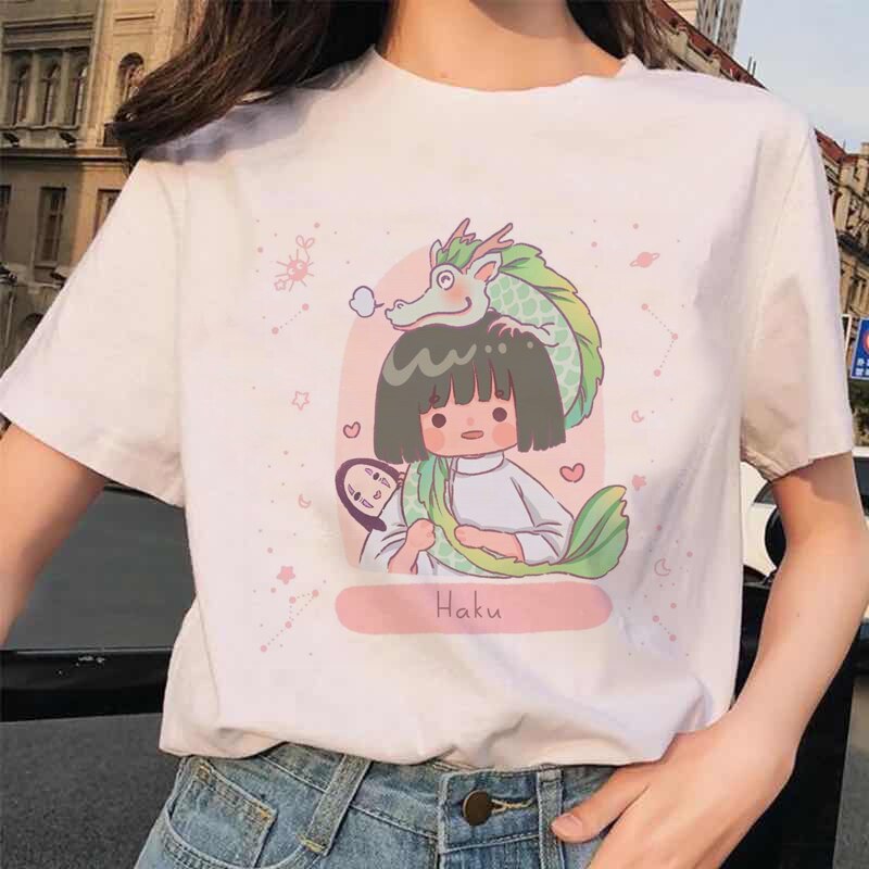 Totoro Harajuku Ullzang T Shirt Women Studio Ghibli Kawaii T-shirt Miyazaki Hayao Funny Cartoon Tshirt Cute 90s Top Tees Female