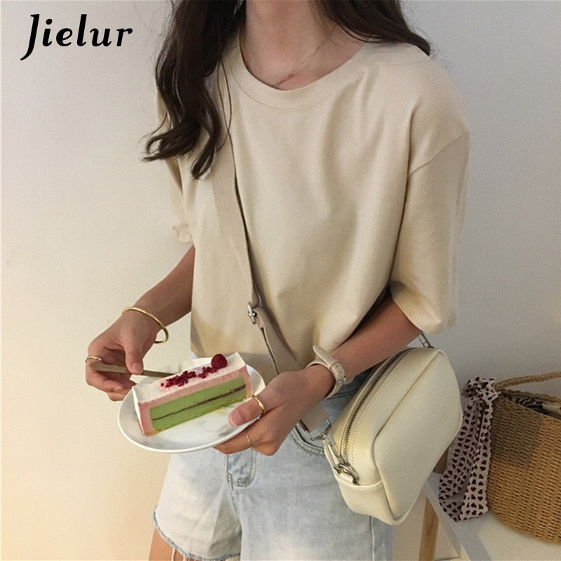 Tee Shirt 15 Solid Color Basic T Shirt Women Casual O-neck