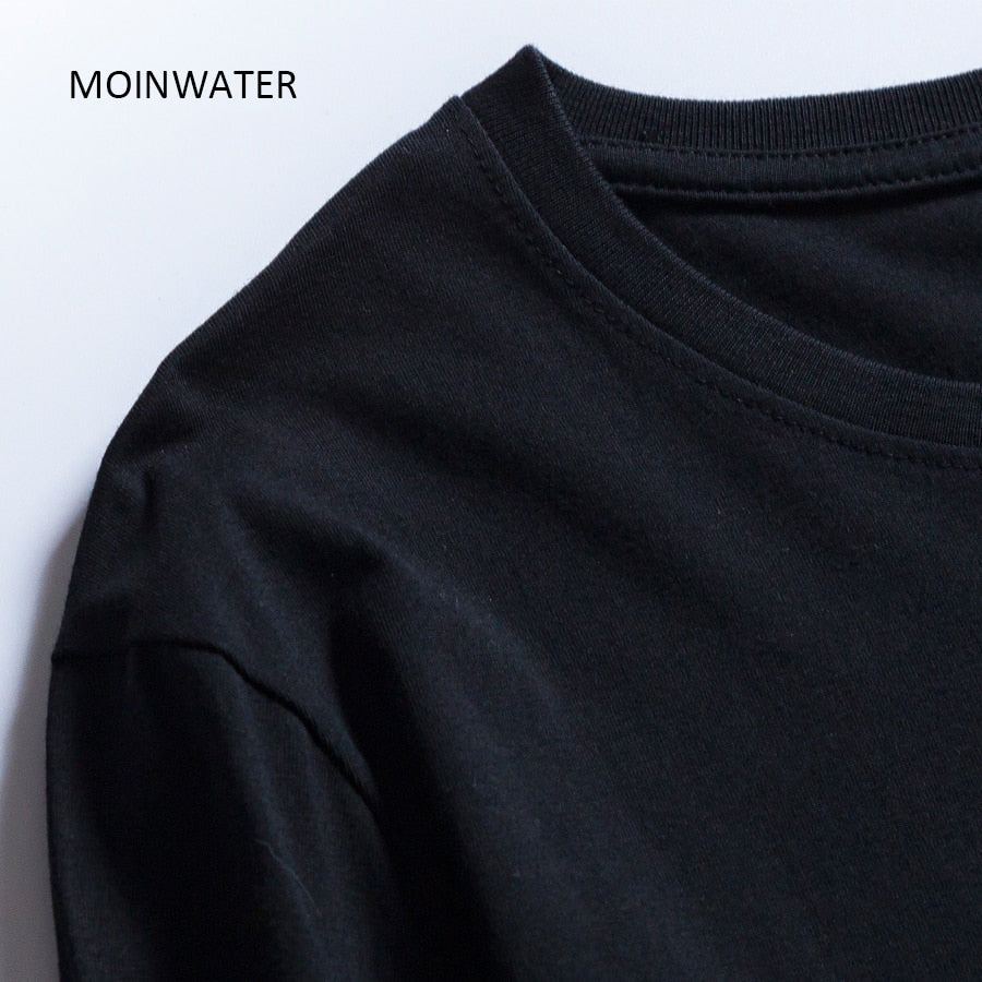 MOINWATER Women O-neck Long Sleeve T shirts Lady White Cotton Tops Female Soft Casual Tees Women's Black T-shirt MLT1901