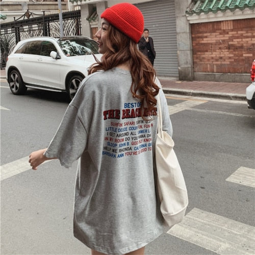 Casual Loose Fashion Basic Letter Printed All Match Oversize