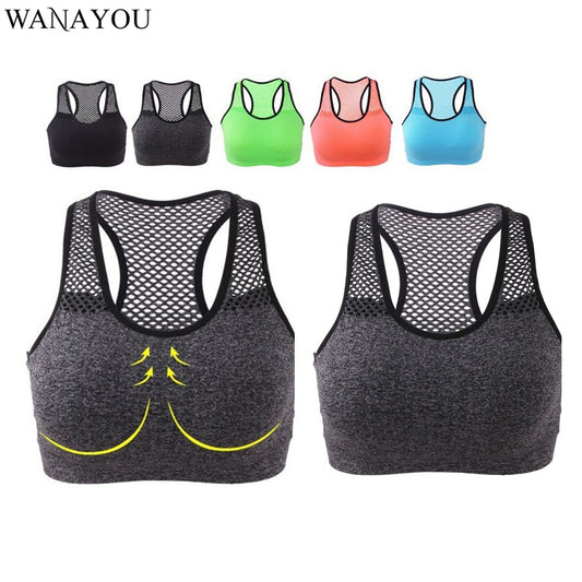 Breathable Sports Bra Women High Stretch Wire Free Padded