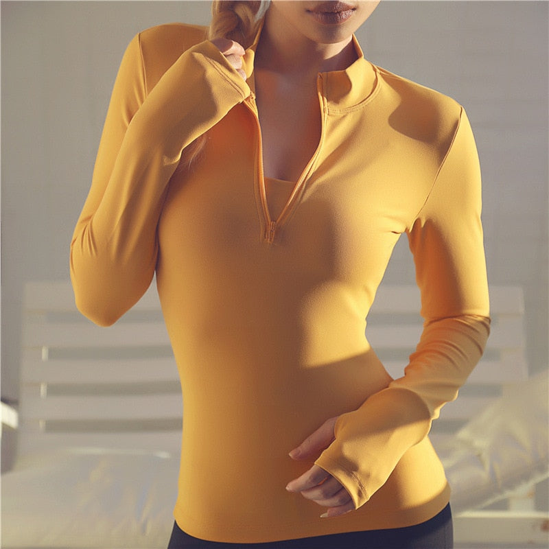 Long Sleeve Yoga Shirts Sport Top Fitness Yoga Top Gym